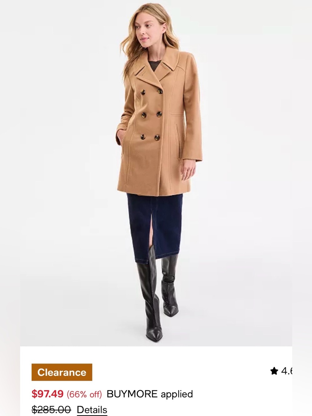 Anne Klein Women's Double-Breasted Peacoat